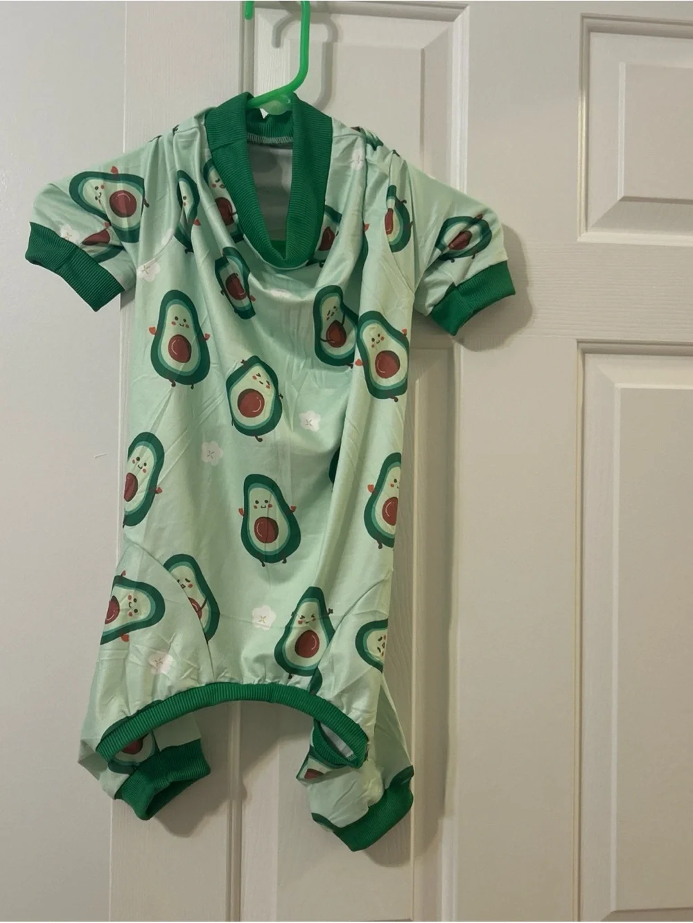 Dog Avocado Print Pajama Romper - Green
